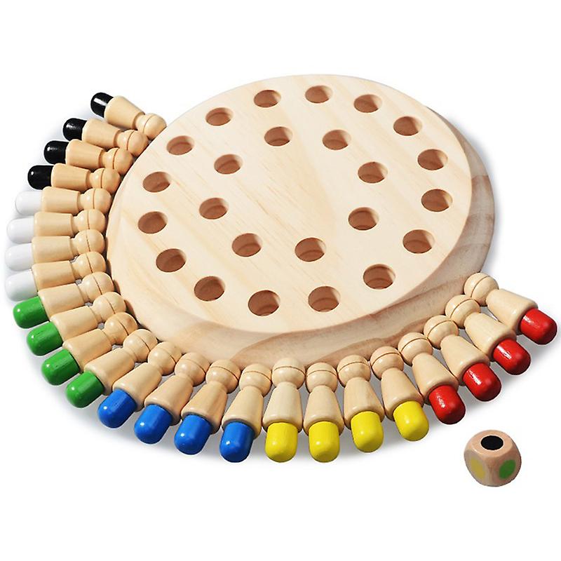 Memory Chess Children Educational Memory Game Toy Set Color Memory Board Game Colored Chess Wooden Toy Kit New