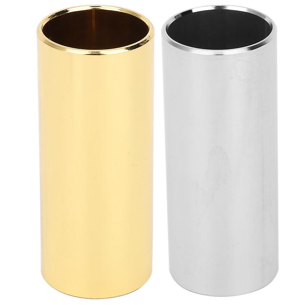 Lot de 2 barres coulissantes de rechange en acier inoxydable pour guitare et basse, 6 cm, argentées et dorées