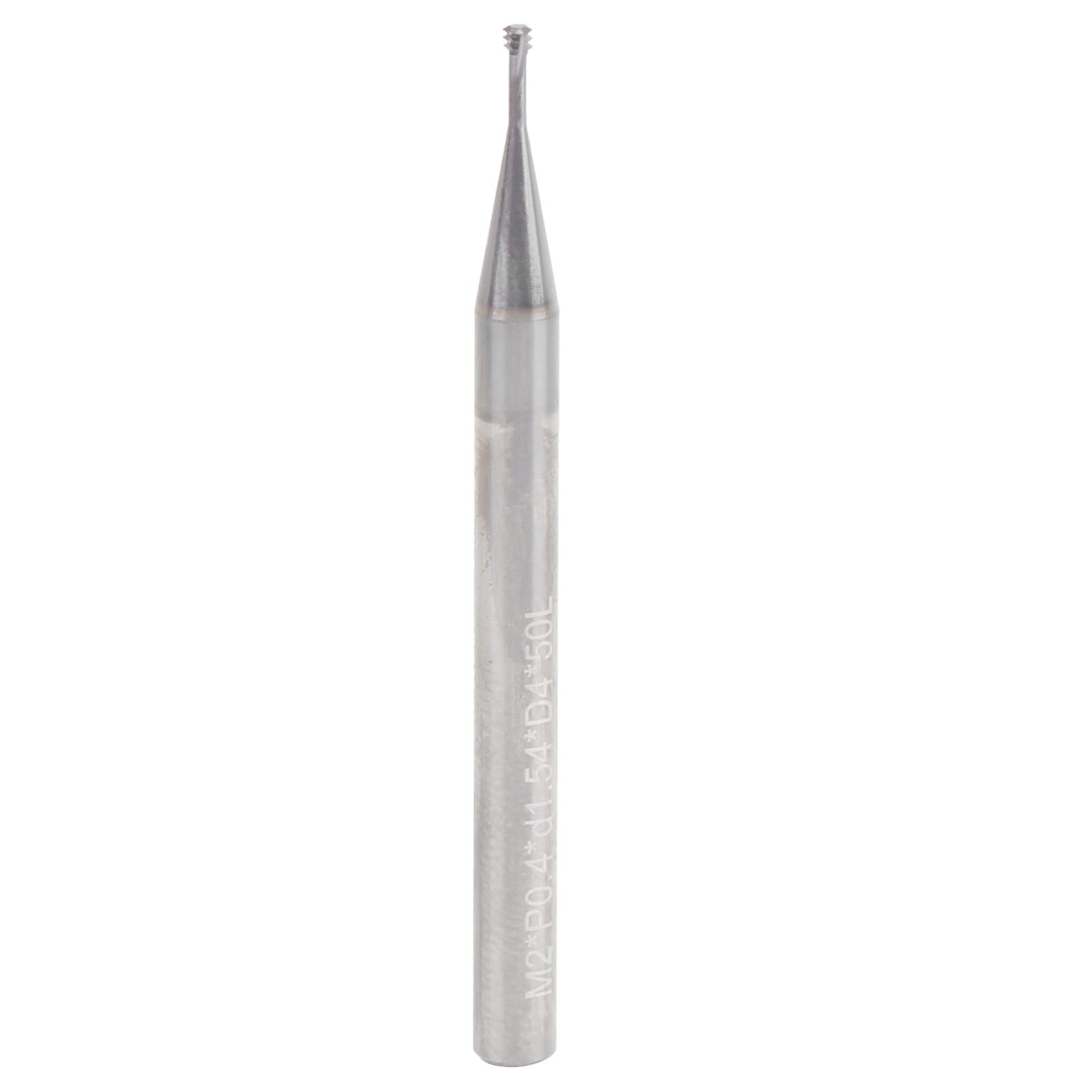 Flute Metric 60° Tungsten Steel CNC Thread Milling Cutter Hand Tool M2.0 x 0.4 x D4 x 50