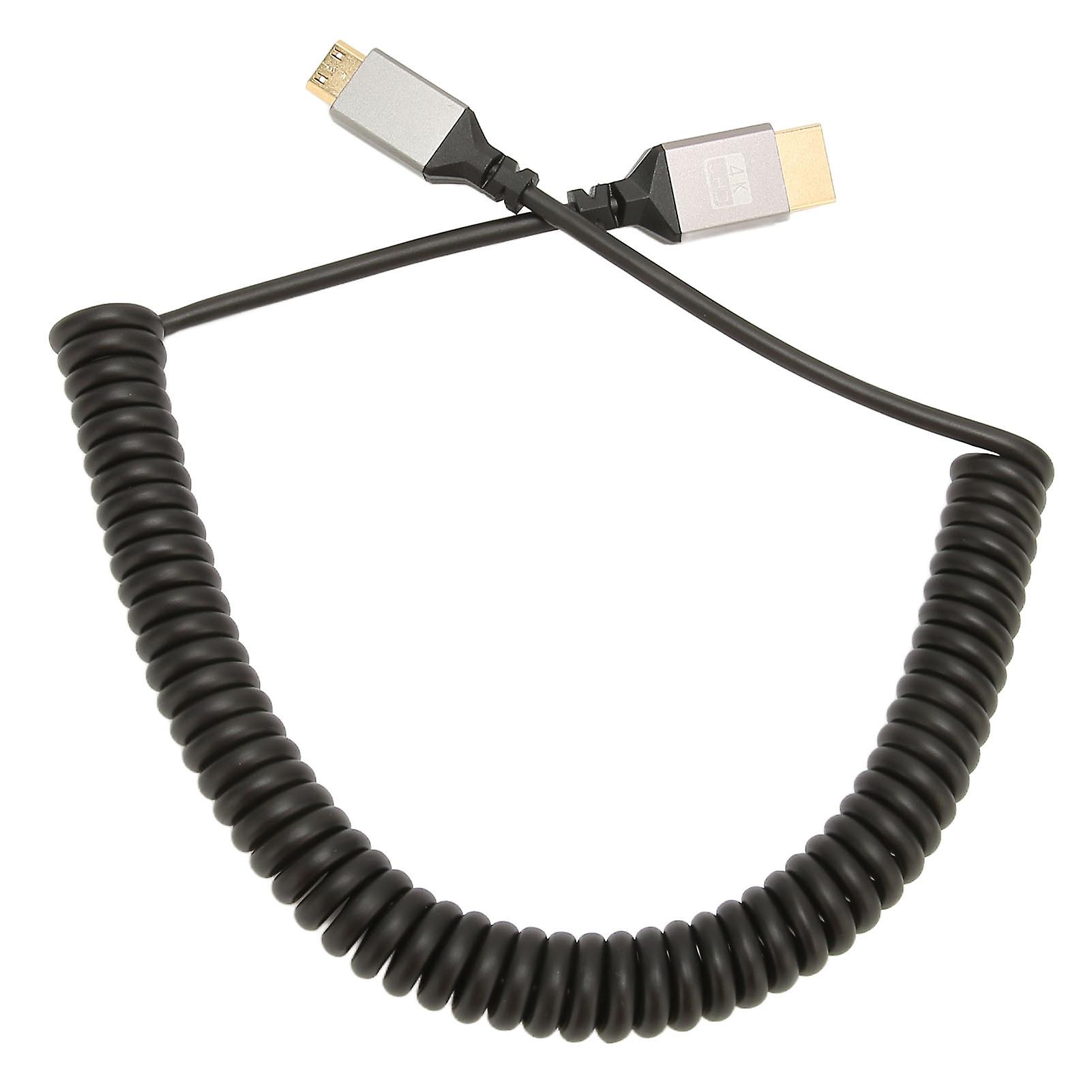 Mini HD Multimedia Interface Spring Adapter Cable 4K 60Hz 18 Gbps for Tablet TV Monitor