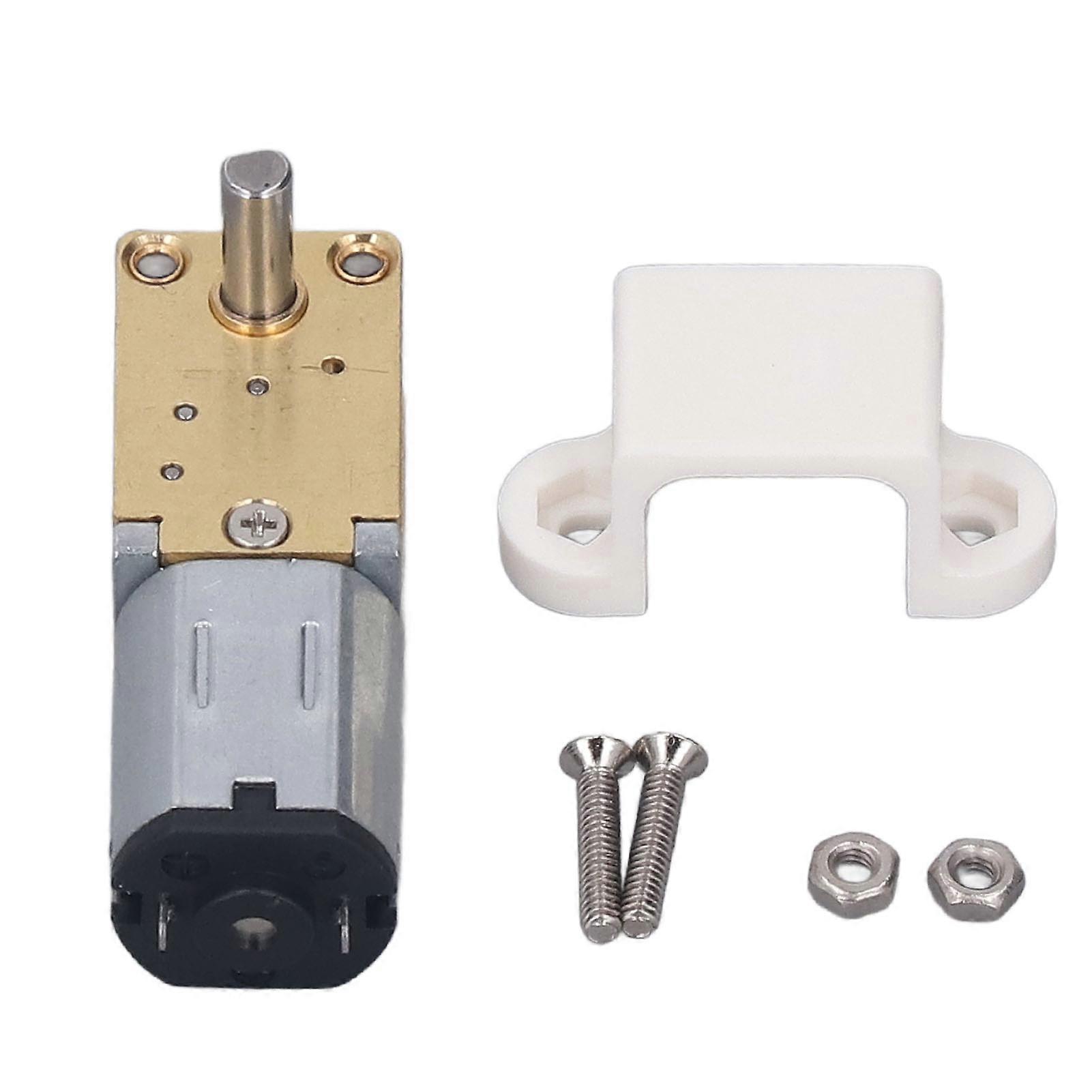 DC 12V Worm Gear Motor Low Speed Single Shaft Micro Brushed Reduction Motor with Fixed Seat 1218‑N20 381RPM 1:42