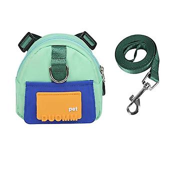 Dog Backpack Harness With Leash,pet Puppy Backpacks Dog Poop Bag Dispenser,adjustable Pets Self Carrier Bag Blue
