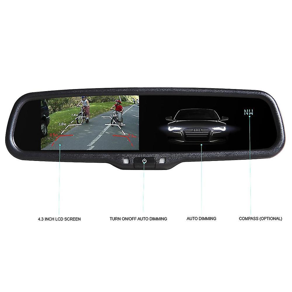 Car Monitors 4.3 Inch Oem Auto Dimming Function Tft Lcd Color Screen Car Rearview Mirror Monitor Car Parking Display Monitor