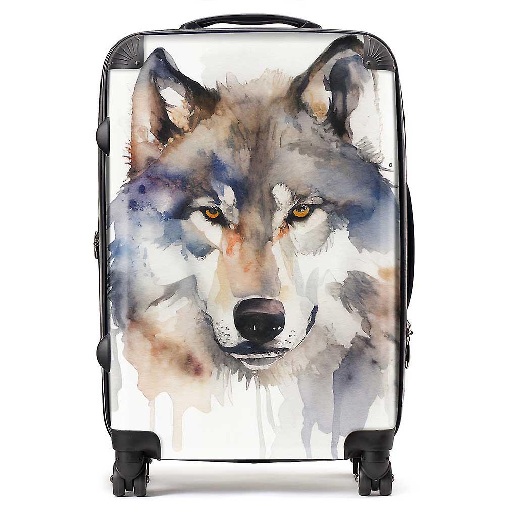 Wolf Watercolour Suitcase