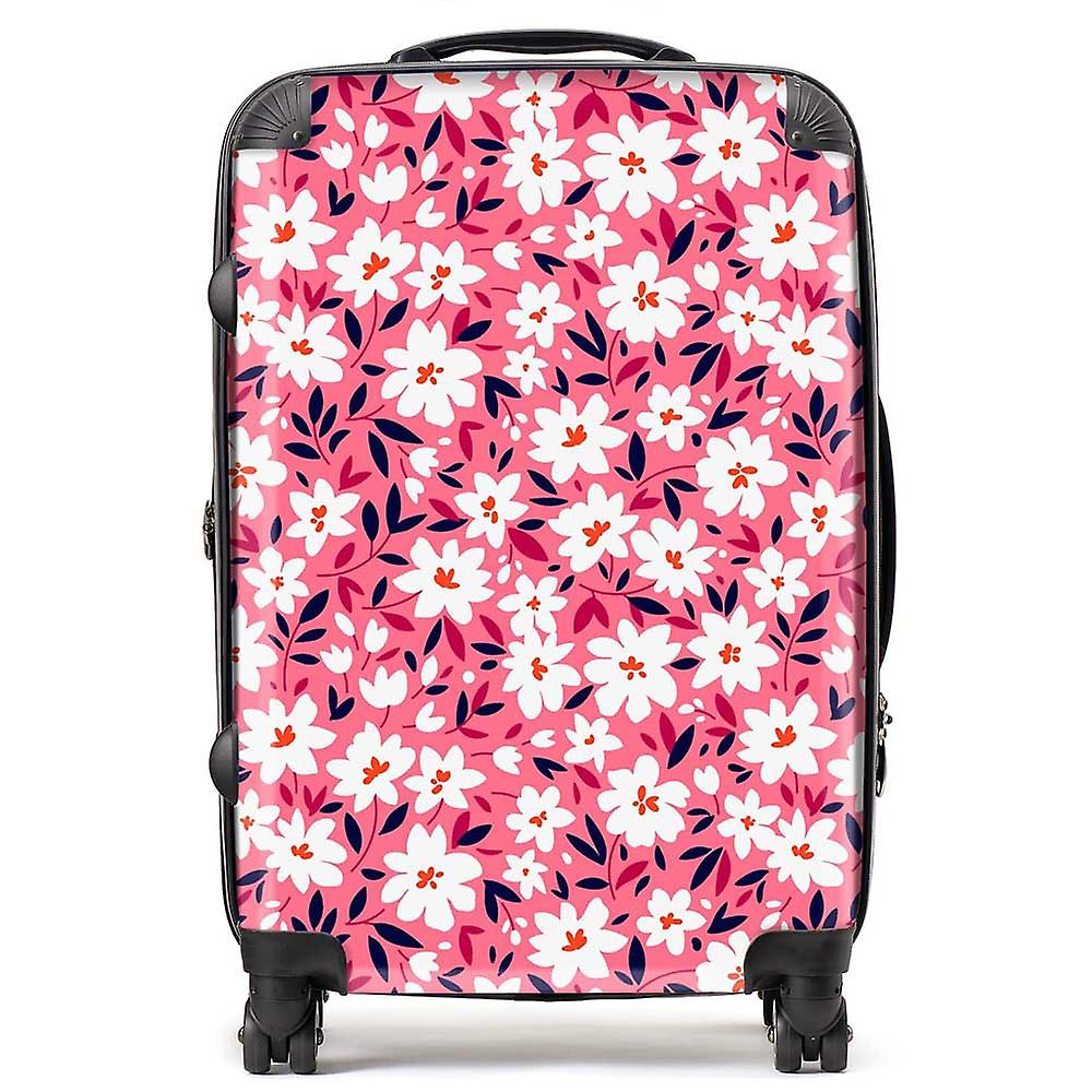 Small Cute White Flower Pattern Suitcase