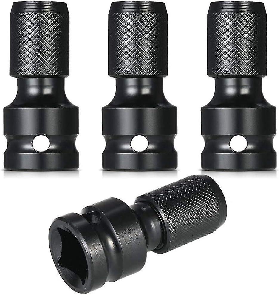 4 Piece Hex Shaft Adapter 1/2 Square Drive to 1/4 Hex Shaft Socket Adapter Ratchet Wrench Quick Rele
