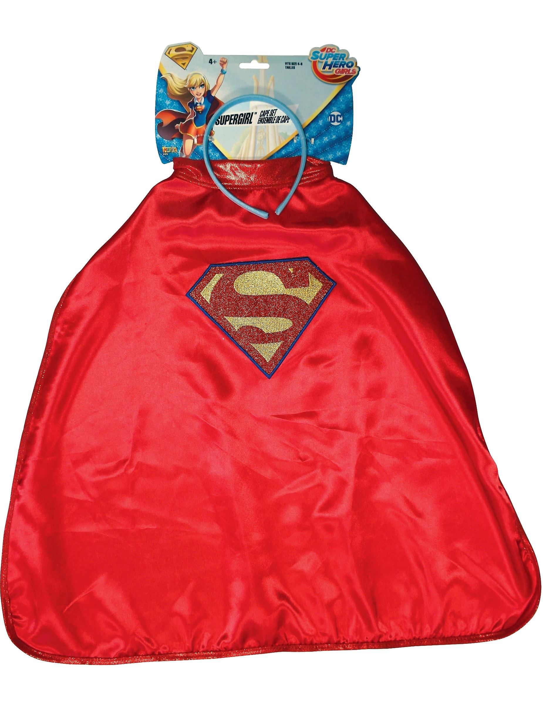 Supergirl Super Hero Girls 儿童斗篷和头带