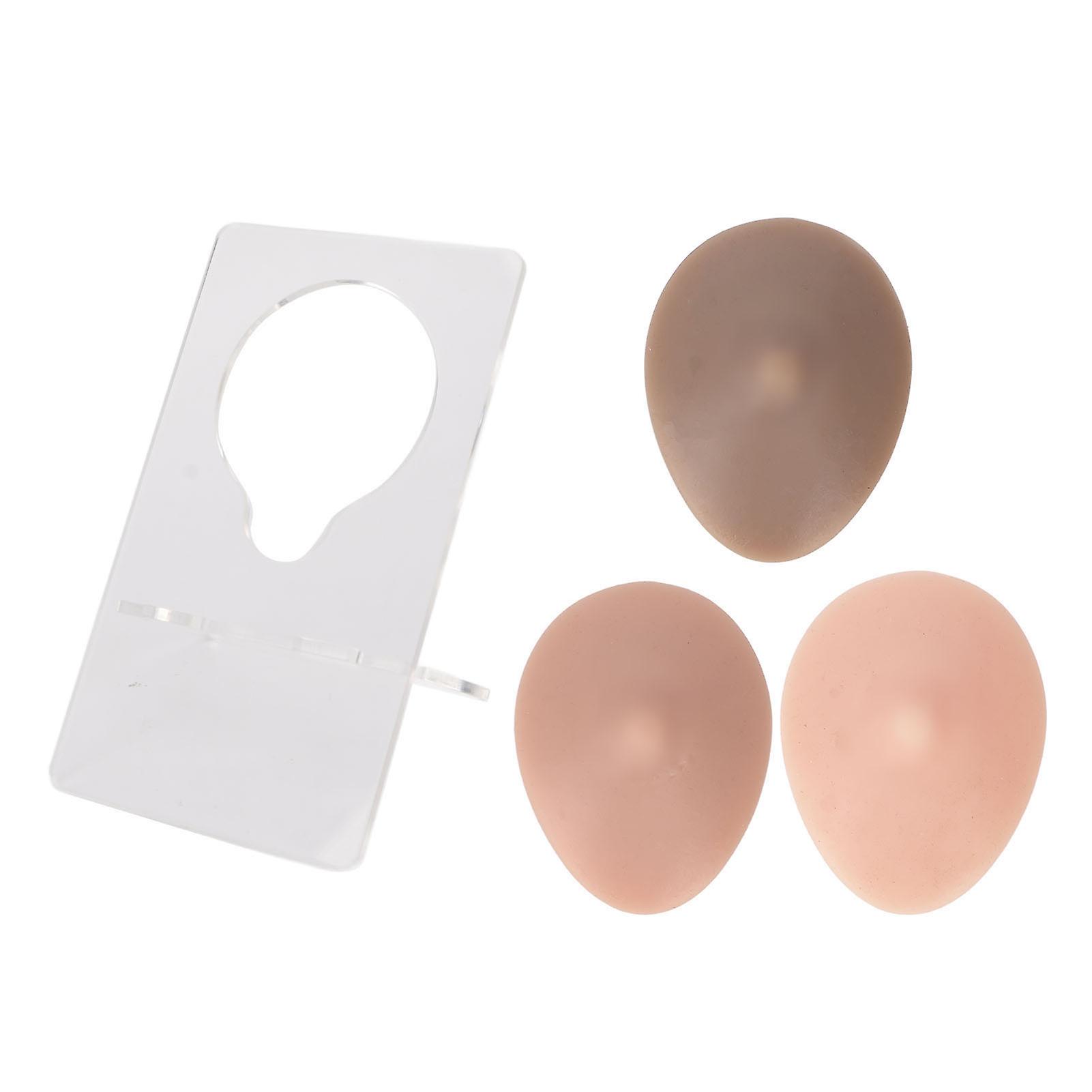 Lot de 3 piercings en silicone pour tétons, réutilisables, pour peaux claires, moyennes et foncées, avec support en acrylique
