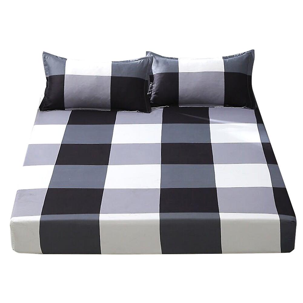 Comfortable Fitted Sheet Non-slip Bed Sheet Mattress Protective Cover Pillowcase for Home Hotel(Space Style 120x200cm Fitted Sheet)