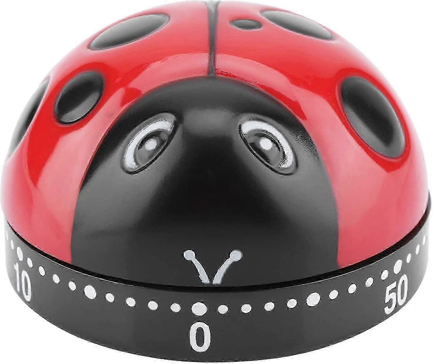 Ladybug Shaped Kitchen Timer, Manual Mechanical Timer, 60 Minute Mechanical Wind-up Timer, Kitchen Cooking Reminder