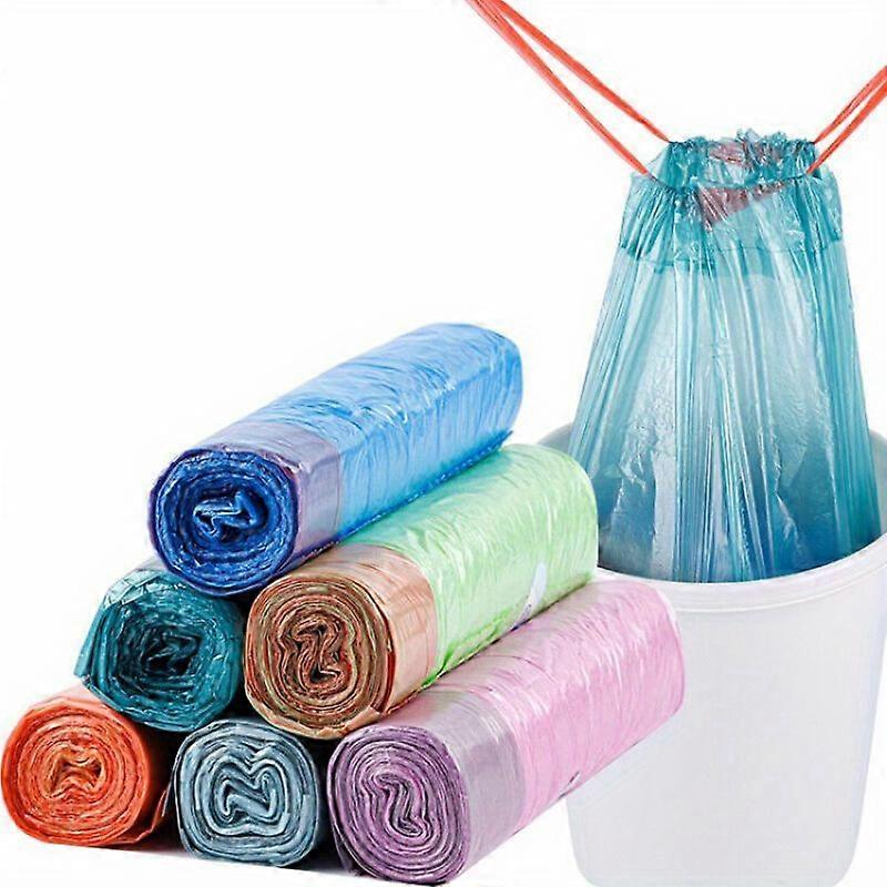 5 Rolls/Pack of 75pcs 4-Gallon Heavy-Duty Bathroom Small Trash Bags - Disposable, Thin, and Durable Polyethylene Pouches for Kitchen, Office, and Rest