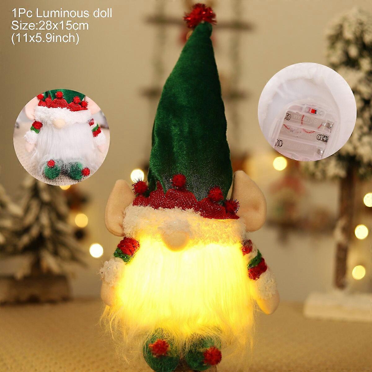 2021 عيد الميلاد متوهجة دمية اللعب أدى ضوء مخطط كاب دمية مجهول الهوية مع قبعة محبوكة عيد الميلاد جنوم السويدية الديكور هدايا الأطفال