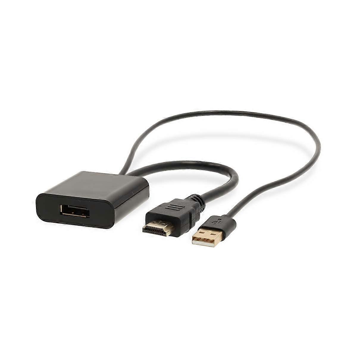 ™ HDMI-sovitin | ™ HDMI-liitin | Urospuolinen DisplayPort / uros USB-A | Kullattu | Suora | PVC | Musta | 1