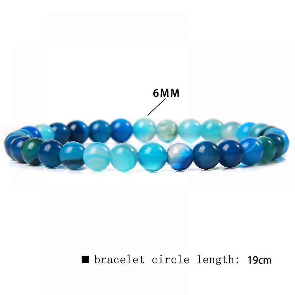 Bracelet - Blue Stripe Agate - Oceanic Serenity