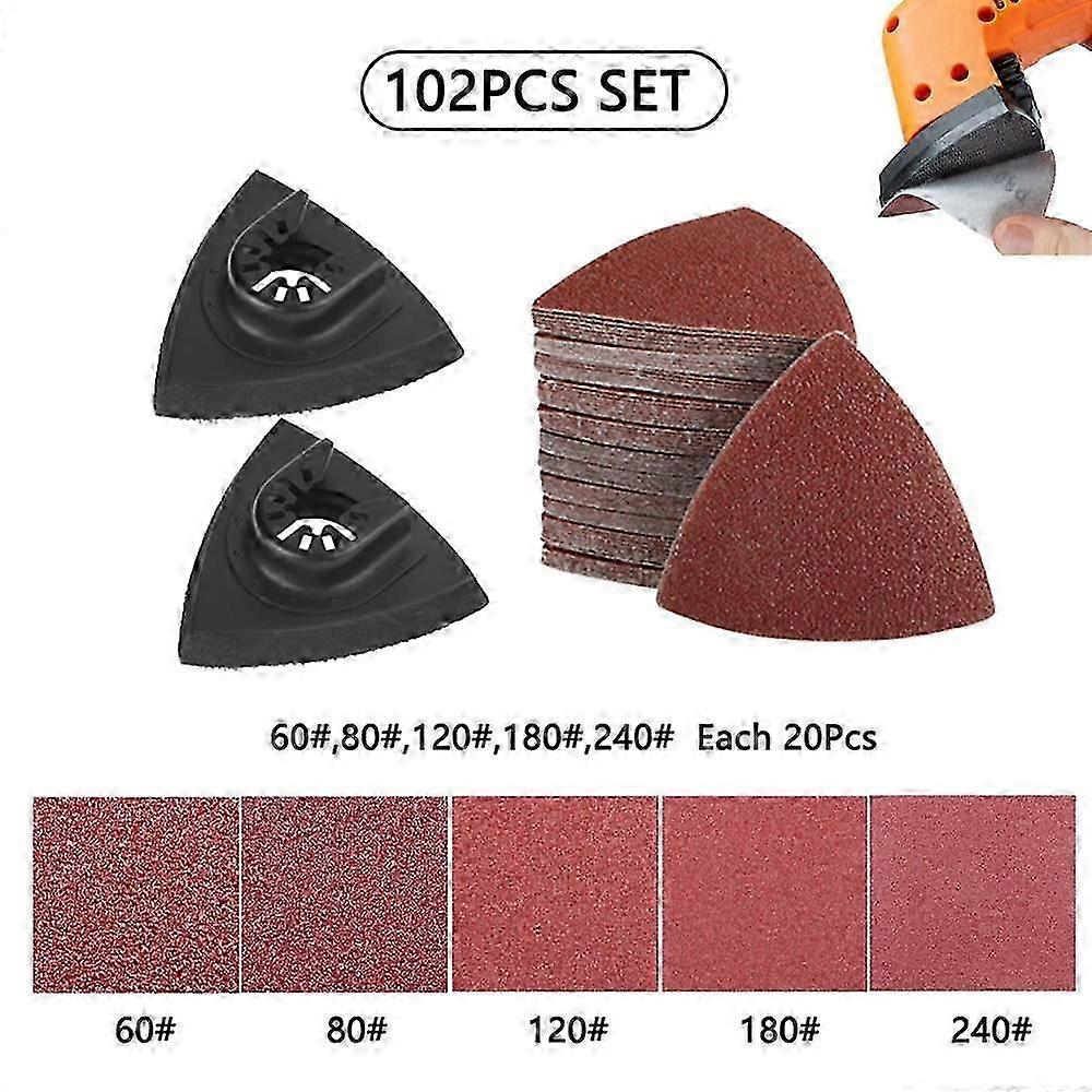 102 pieces 80 triangle set universal sandpaper opening quick installation_Sep