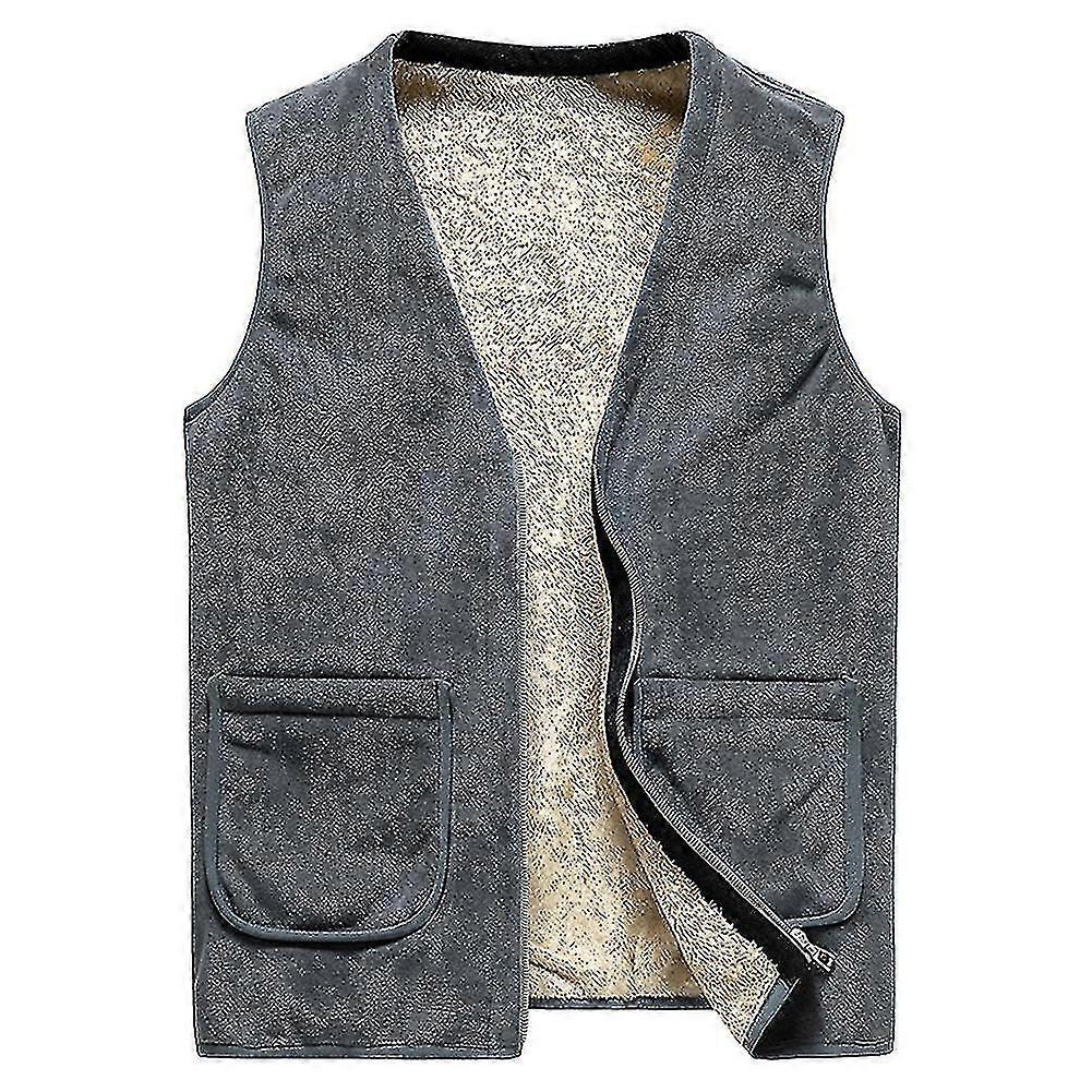 Men's Lamb Wool Solid Color Waistcoat Vest