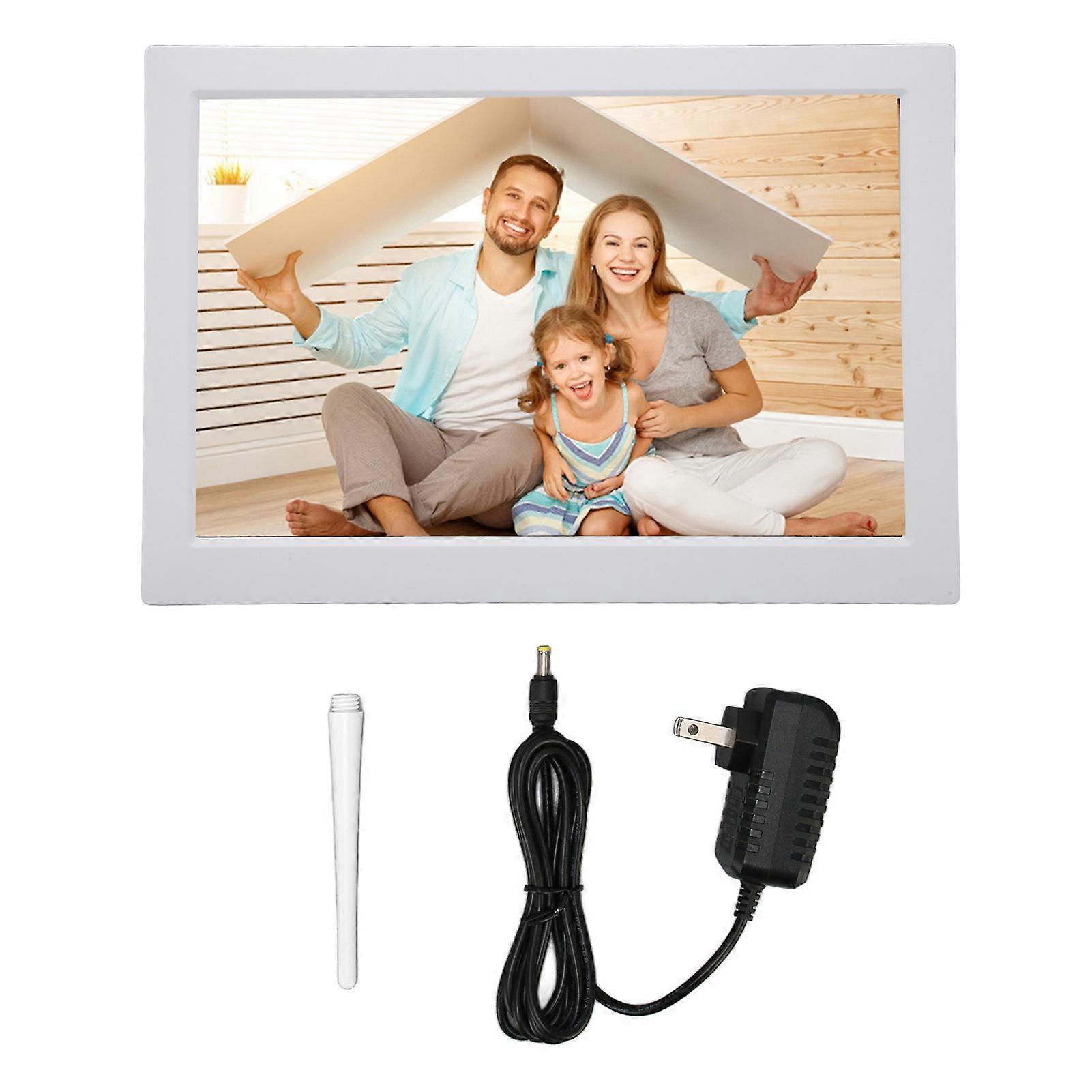 10,1 polegadas WiFi Digital Picture Frame Smart 16GB de memória Auto Girar 1280x800 IPS Touch Screen Photo Frame 100?240V EUA Plug