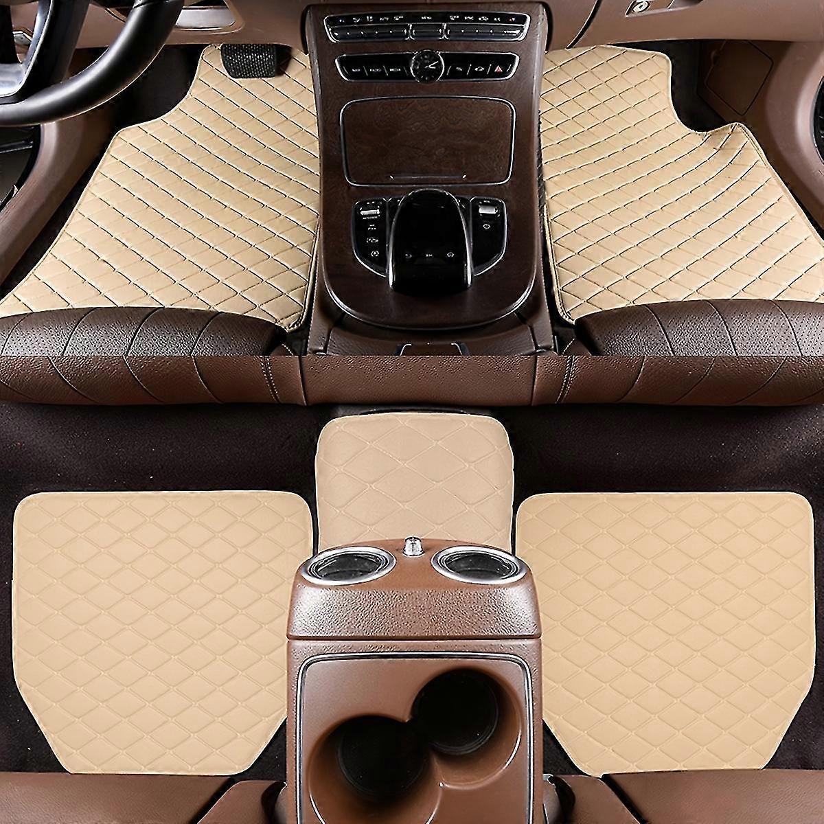 5kpl auton lattiamatot, universaalit vedenpitävät etu- ja takaistuimet lattiamatot, PU nahka auton sisustustarvikkeet-YuJia