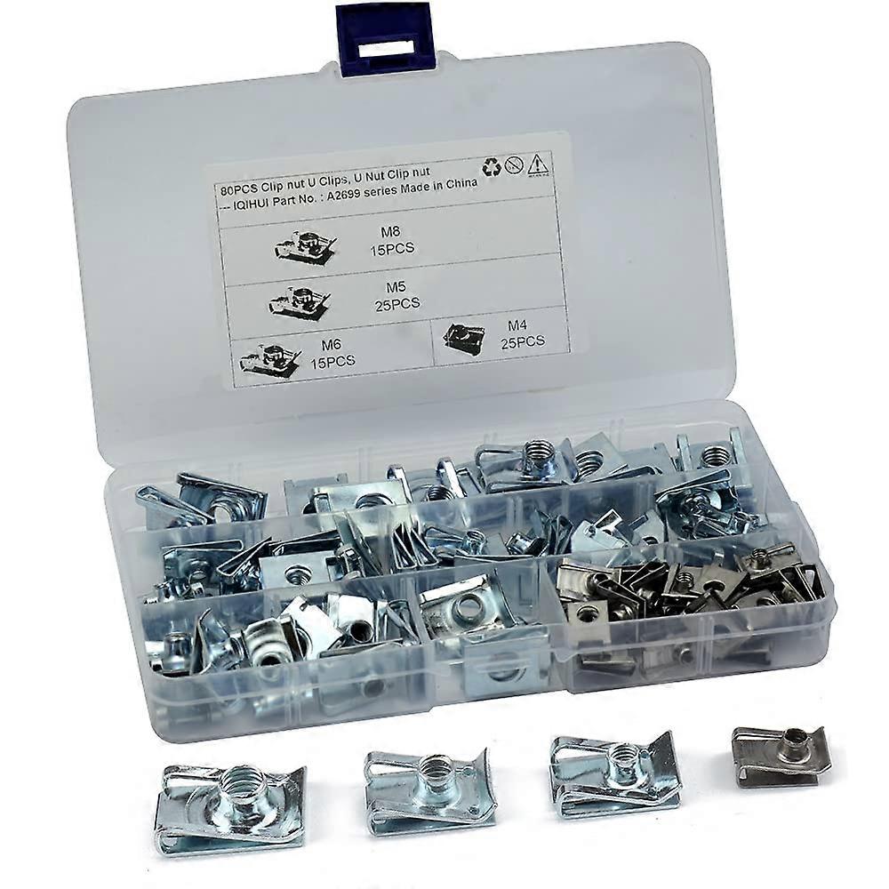 80 pcs カーネイジ スパイア Vitesseクリップ ピンス固定 Vis crous キット、U crou カーネイジ プランタン Carrosserie Garniture Panneau Moto Vlo U クリップ Vitesse Atta