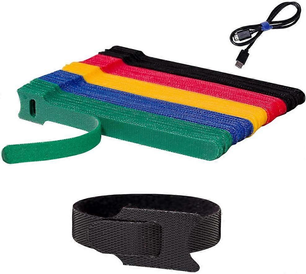 100PCS Reusable Fastening Cable Ties, Microfiber Cloth 6-Inch Hook and Loop Cord Ties