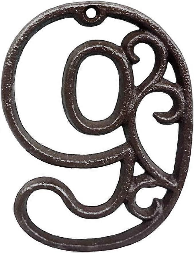 4,55 polegadas esculpidas de ferro decorativo número de ferro retro fundido números de ferro (0)