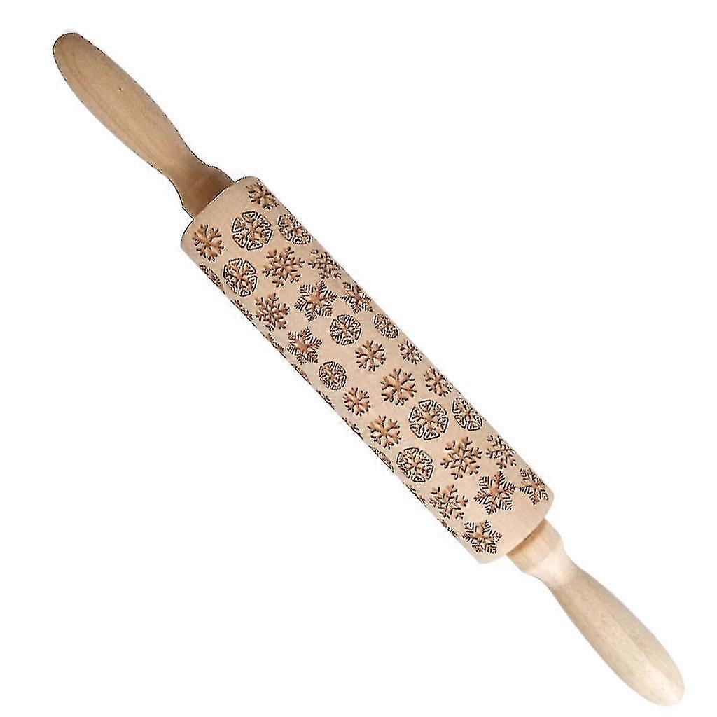 Wooden Carvings Pie Cookies Rolling Pin