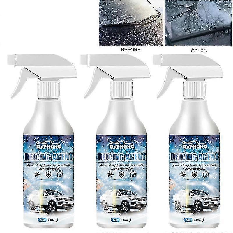 3x سيارة تذويب وكيل ذوبان الثلوج الشتاء عامل تذويب الزجاج الأمامي سريع تذويب مضاد للتجمد