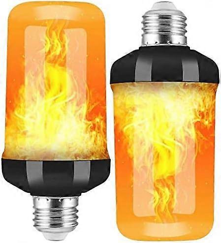 2 Pack E27 LED Flame Light Bulbs 4 Modes with Gravity Sensor Flame Light Bulb for Indoor/Outdoor/Bar