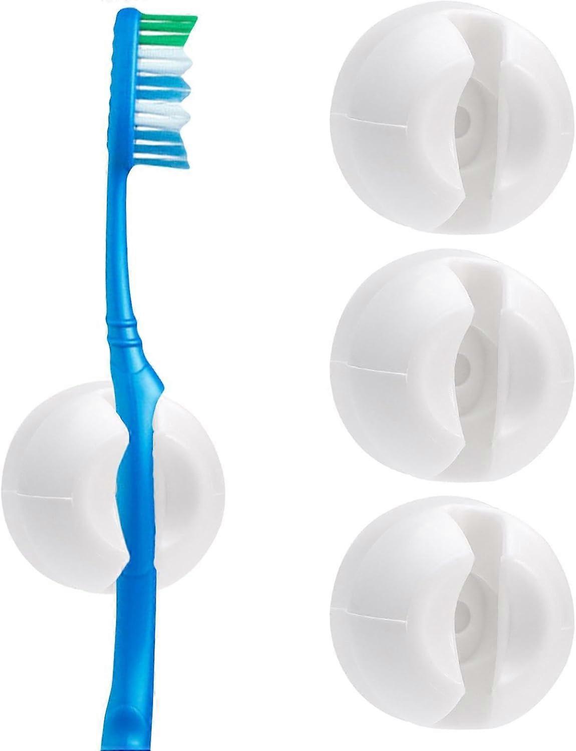 4Pcs Toothbrush Holder with Suction Cup,Wall-Mounted Toothbrush Hook Plug Holder,Multi-Function Wall Storage Hook for Toothbrush