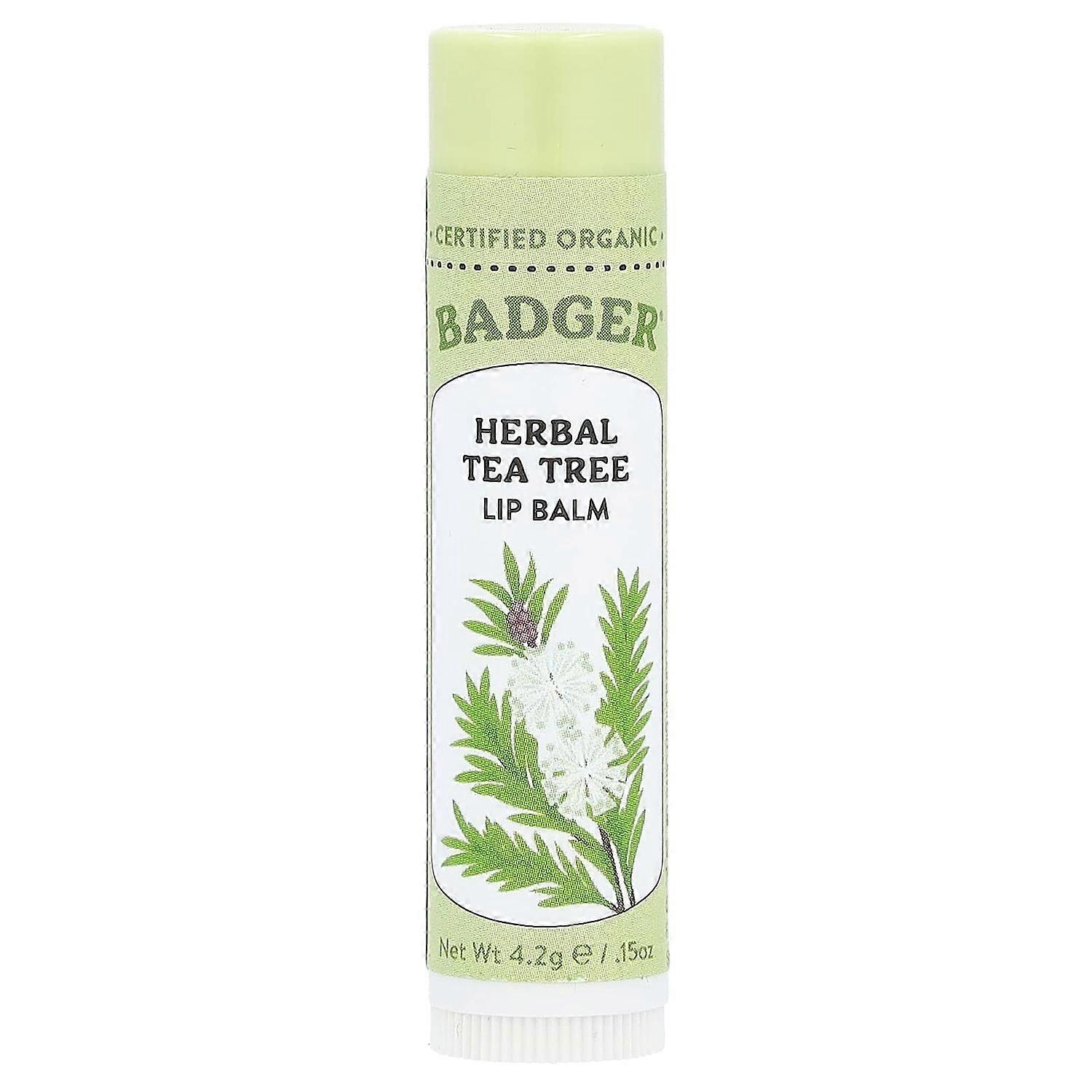 Badger, Herbal Lip Balm, Tea Tree, 0.15 oz (4.2 g)