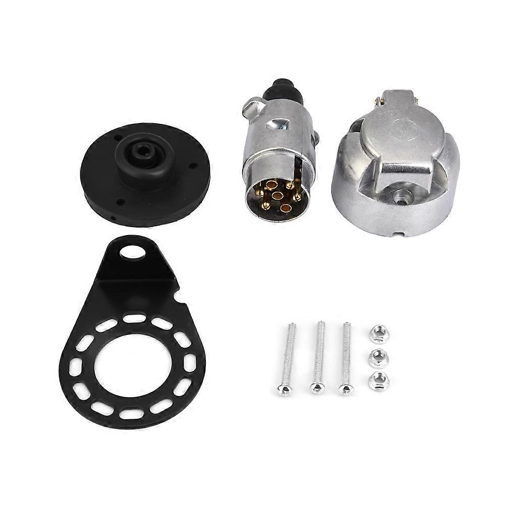12V 7Pin Trailer Plug Socket Connector Adapter Bracket for Trailer Caravan Towing Towbar