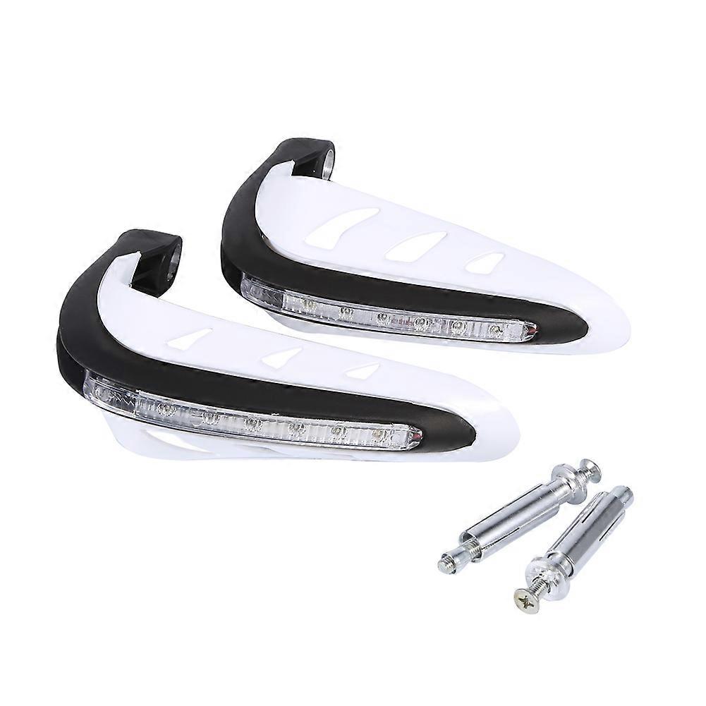 1 Pair Universal Handlebar Hand Protector LED Light Motorcycle Hand Guards White