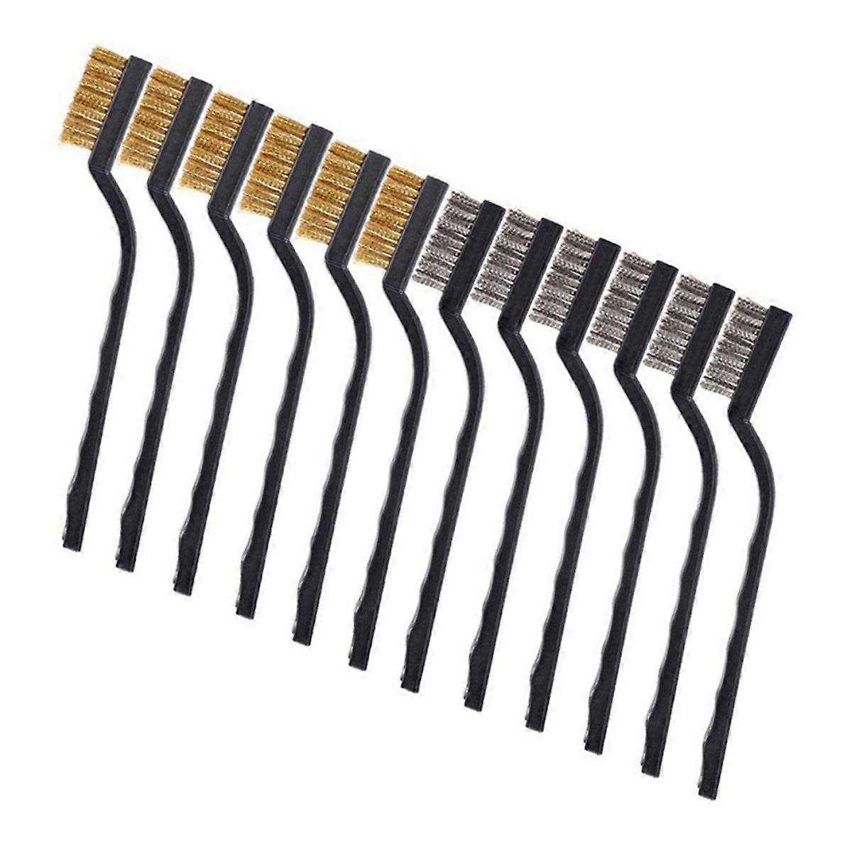 12-Piece Wire Brush Scraping Handle Brush Wire Brush is Used to Clean Welding Slag Rust