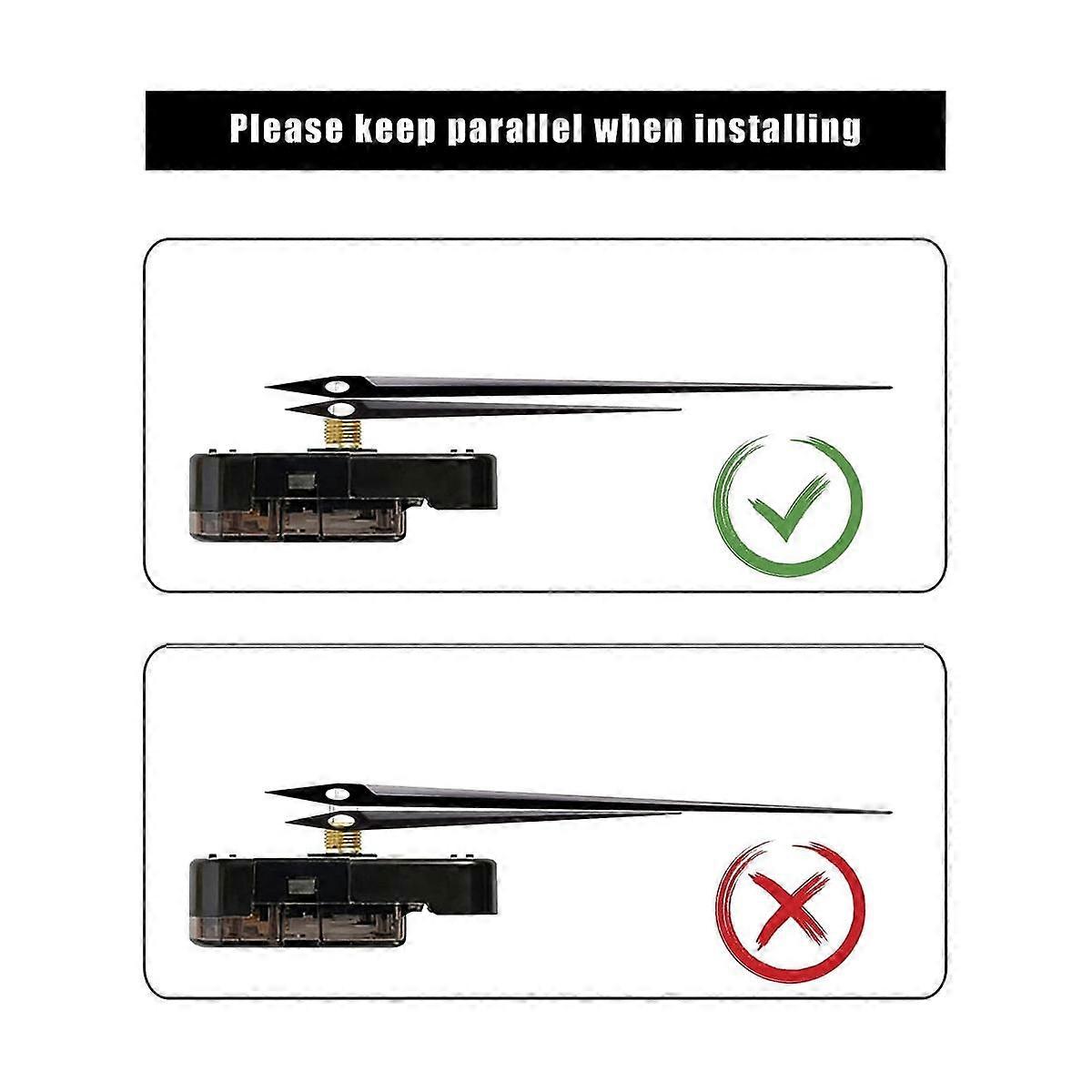 3Pcs Silent Clock Movement Mechanism with 6 Different Pairs of Hand DIY Clock Repair Parts Motor Re