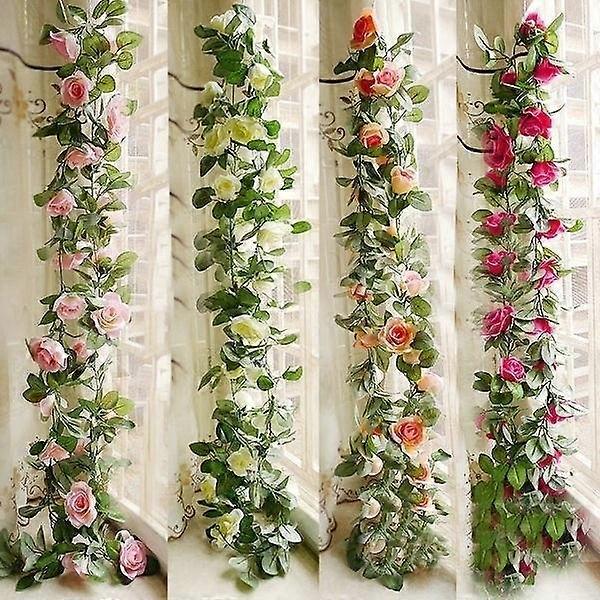 24m Artificial Bloom Simulation Silk Rose Flower Vine Ivy Home Wedding Decor