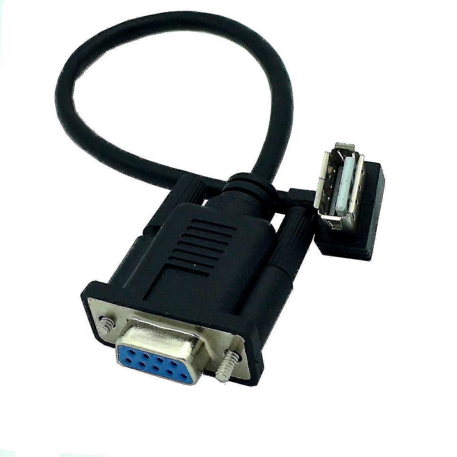 Rs232 Db9 9 دبوس أنثى إلى USB 2.0 A ذكر Plc محول كابل تسلسلي محول 8 "بوصة 25 سم قدم
