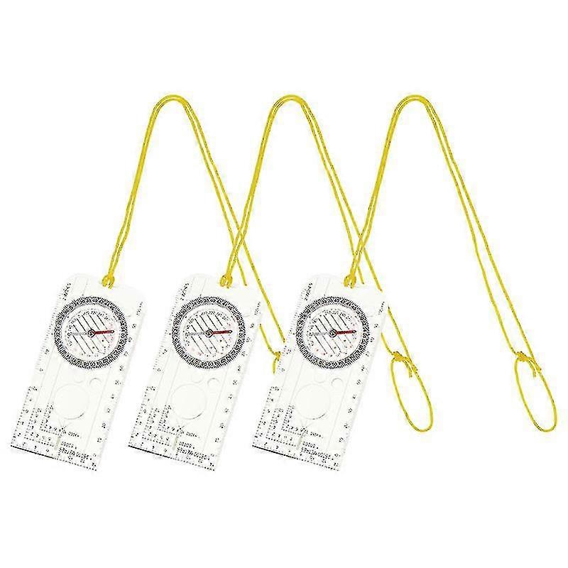 3pcs Orienteering Compass Outdoor Hiking Backpacking Compass Scale Ruler