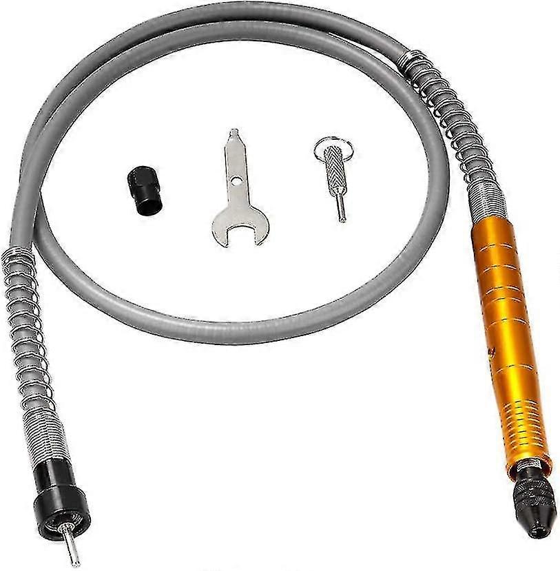 3mm Flexible Electric Drill Bit Extension Cable Chuck For Rotary Grinder Tool Compatible With Wrench (golden) Scrollsqy