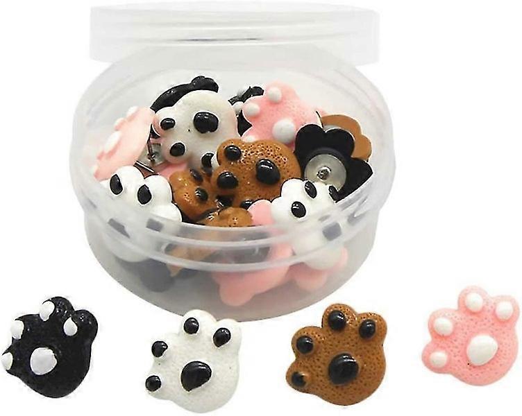 Push Pins For Cork Boards, 25pcs Paw Print Thumb Tacks W/storage Box, Decorative