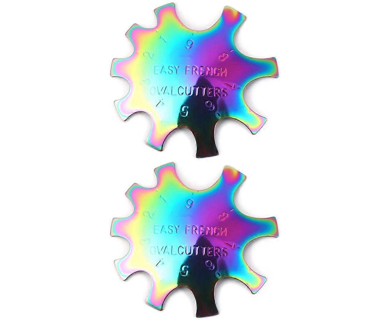 2PCS Manicure French Sculpting Template-E Type Color Platedmake up