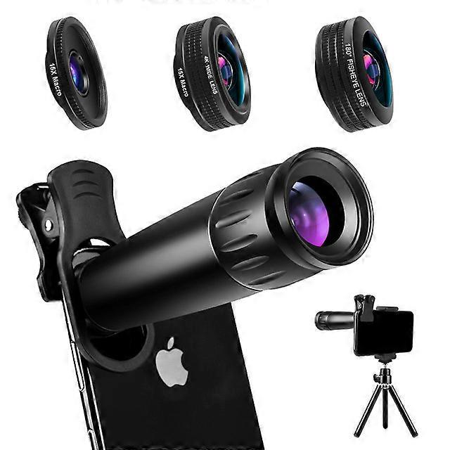 JWL-Phone Camera Lens Mobile Telephoto 22x Zoom Macro 15x Wide-angle 120 Fisheye 180 Lens Set