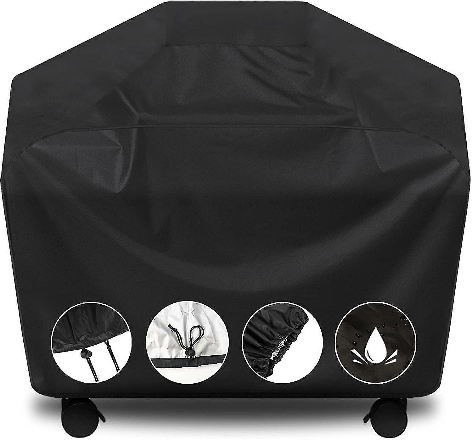 グリルカバー、バーベキューカバー58インチ、防水&UV耐性ガスグリルカバー、耐久性、便利&リップ耐性、ブラック