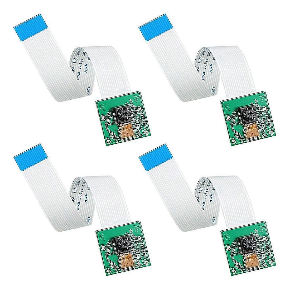 4 Pcs For Raspberry Pi 4 B+ Camera 5mp Camera Module Ov5647 Webcam Compatible For Raspberry Pi 4 Mo