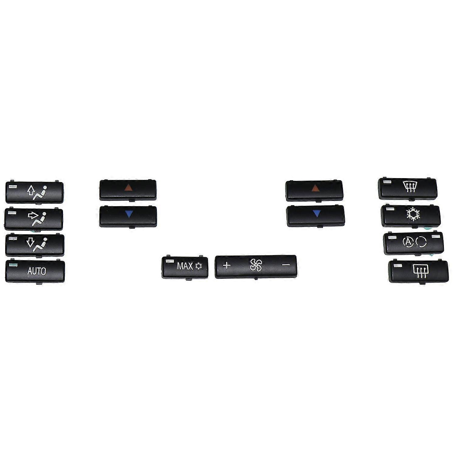 14 Button Key Cap Car Air Conditioner a / C Control Panel Switch Button Key Cover compatible with E39 E53 525I