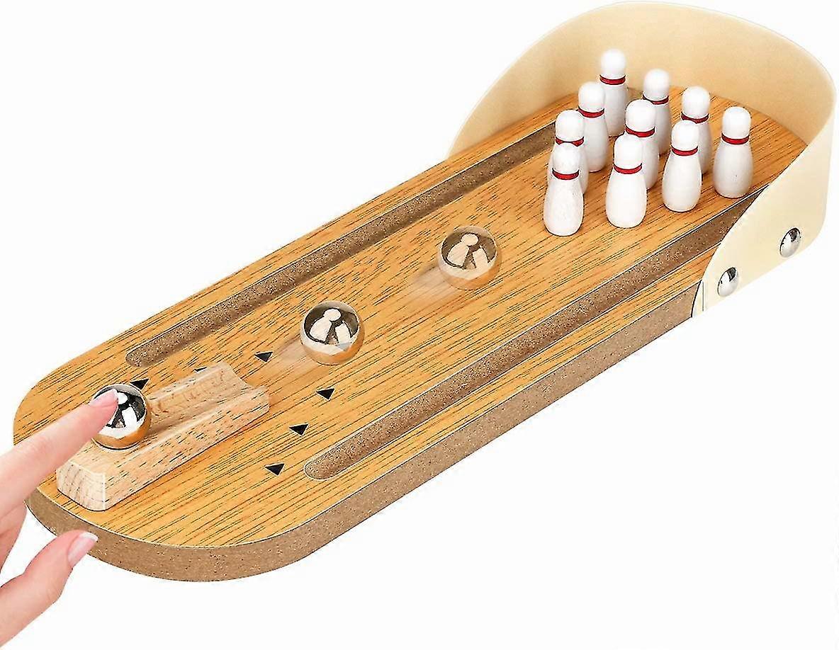 Desktop Bowling Mini Bowling Game Heilwiy Set Of 10 Pins Wood Table Top Bowling Game Gift