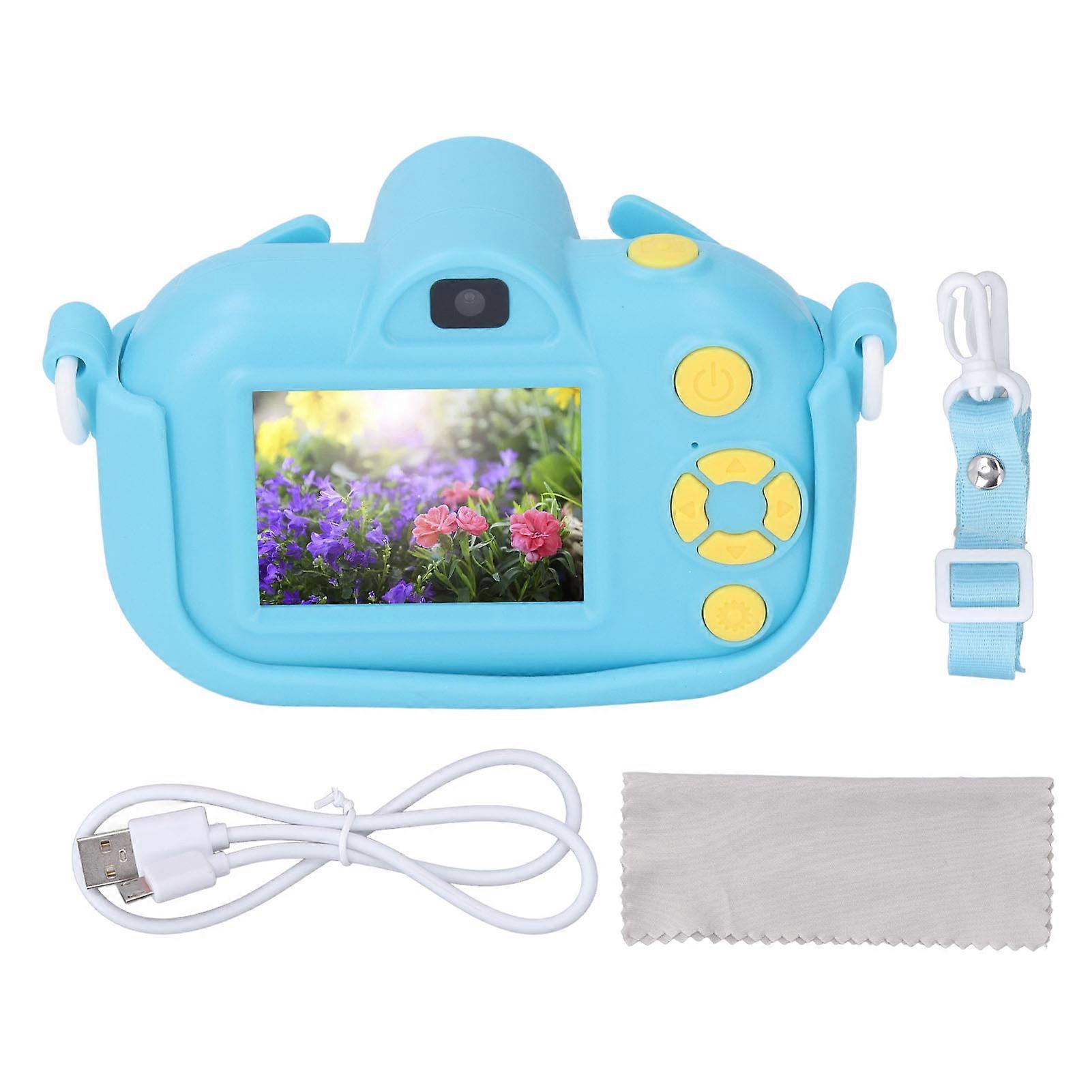 Kids Camera 32MP Digital Video Camera 2in IPS Screen Multifunctional Front Rear Lens 1080P Selfie Camera for Toddler Christmas Blue