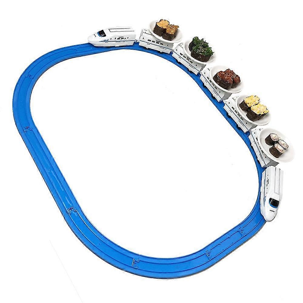 Sushi Train Rotary Sushi Toy Track Conveyor Belt Rotating Table Kid Food Train Set Diy Sushi Making Family No Battery
