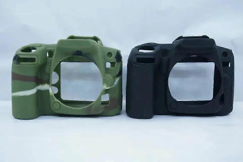 תיק מצלמה רך סיליקון גומי מגן מצלמה כיסוי גוף כיסוי עור עבור ניקון D90 הסוואה שחור אדום