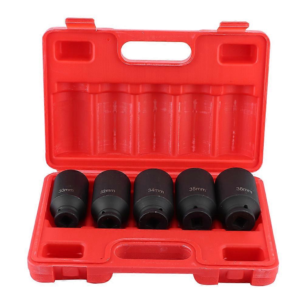 5Pcs 12 Point Axle Hub Nut Socket Sleeve Sets Metric Deep Impact for 1/2In Drive Ratchet
