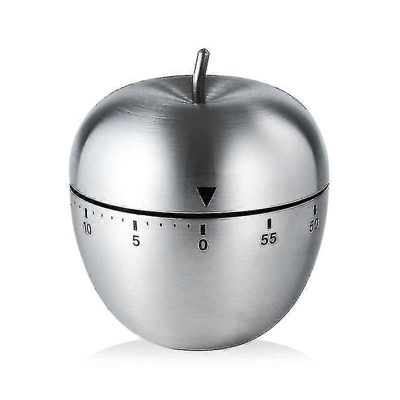1 Piece Mechanical Kitchen Timer, 60 Minute Countdown Kitchen Timer, Apple Shape, Stainless Steel Multifunction Kitchen Timer For Cooking Baking Bakin